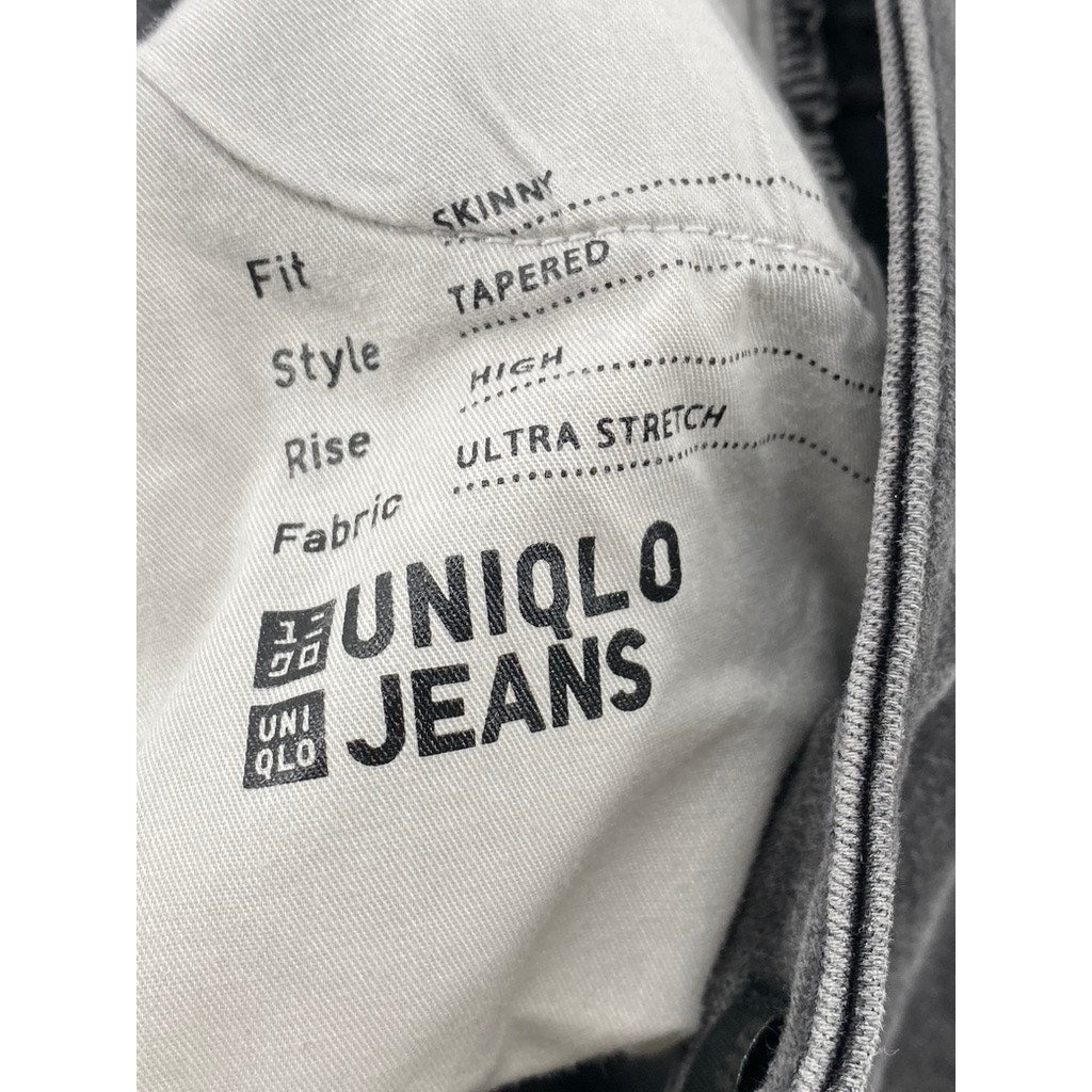 UNIQLO JEANS Women's Black Denim Ultra-Stretch High-Rise Skinny-Leg Jeans SZ 26