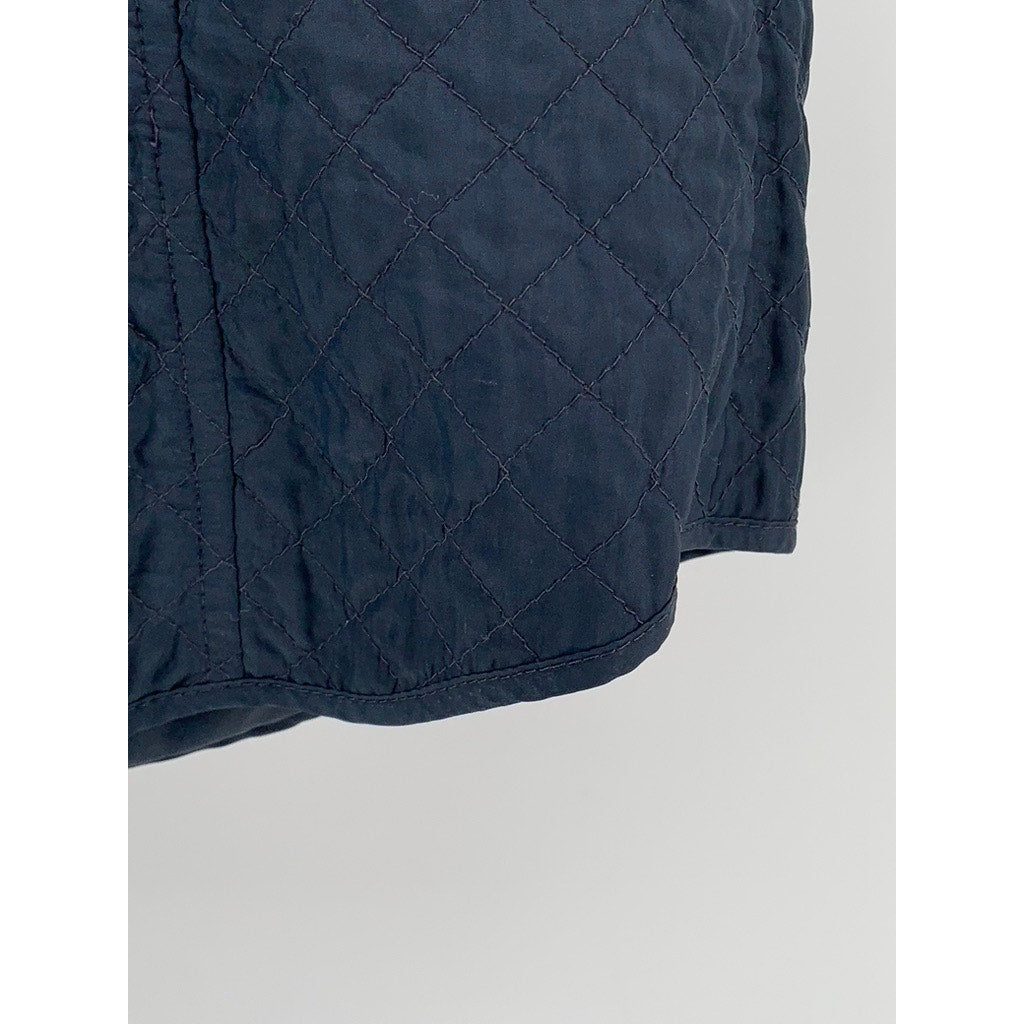 FACONNABLE Women's Navy Quilted Sleeveless Button-Up Vest SZ S