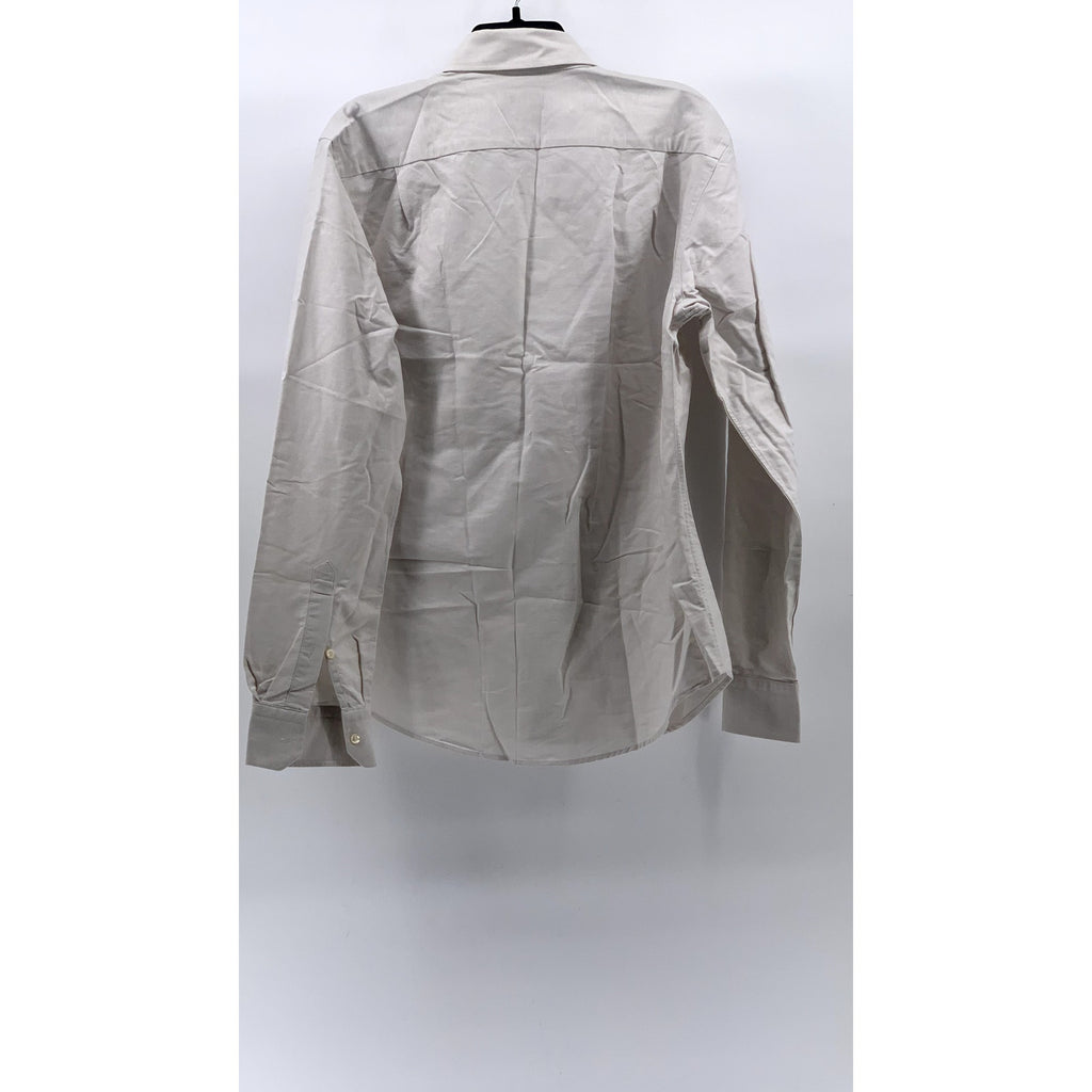 TEDDY STRATFORD Men's Light Gray Regular-Fit Button-Up Shirt SZ 3(M/L)