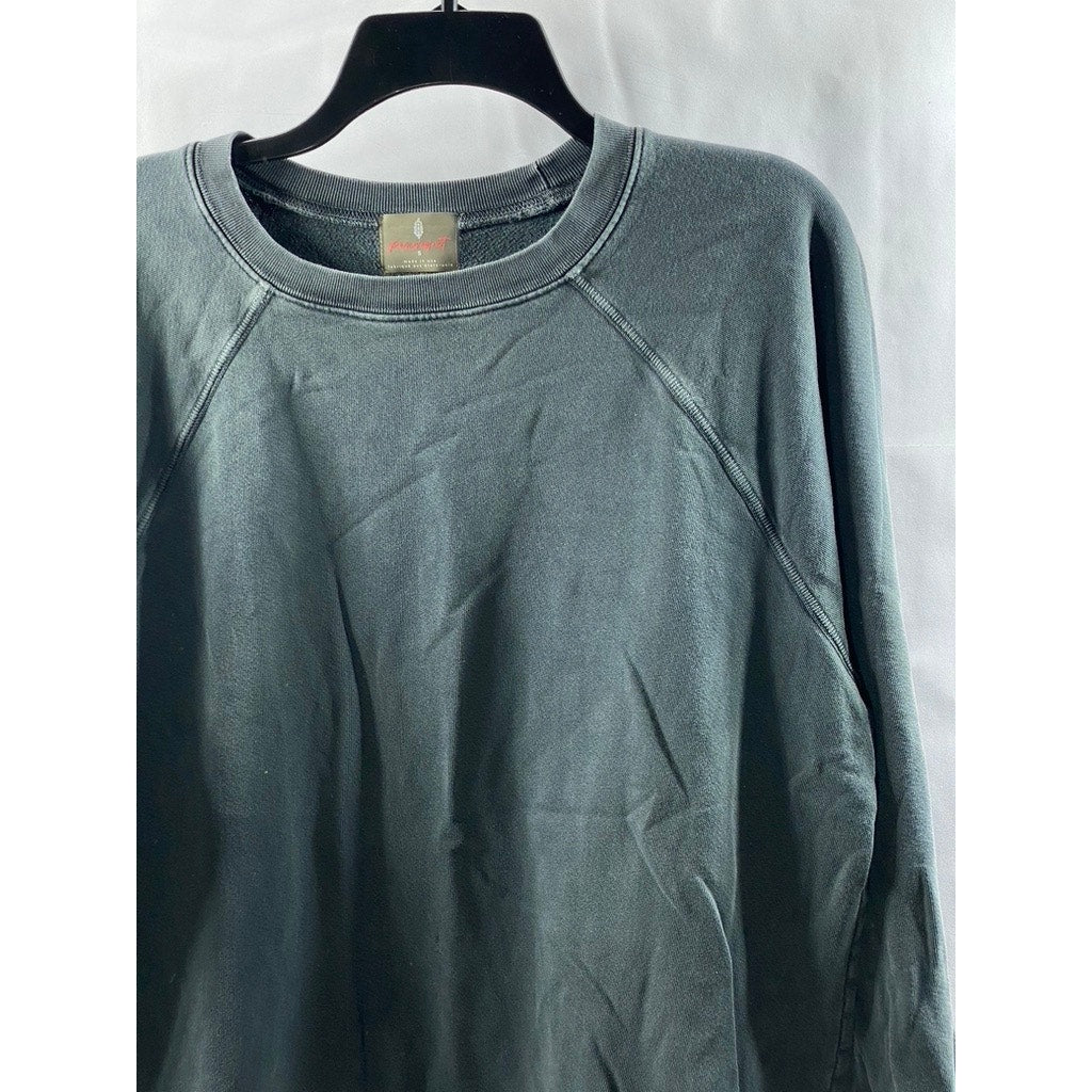 FREE PEOPLE MOVEMENT Women's Washed Gray Crewneck Long Sleeve Sweatshirt SZ S