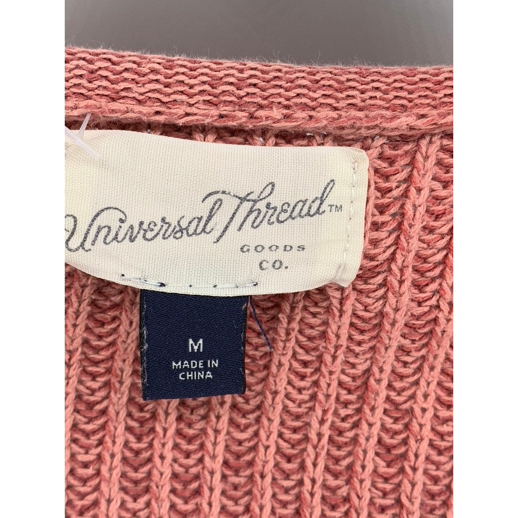 UNIVERSAL THREAD Women's Salmon Pink Knit Open-Front Cardigan SZ M