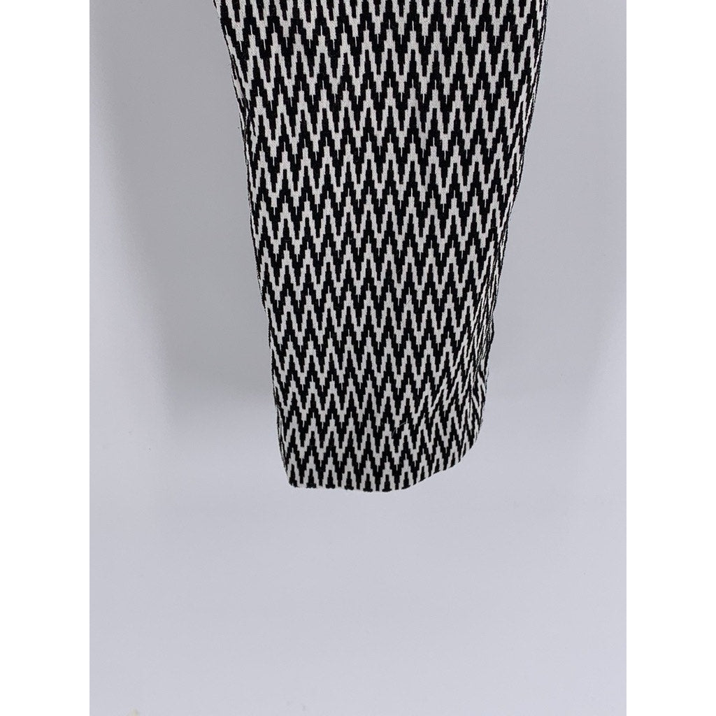 HAVE Women's Black-White Printed Skinny Leg Ankle Pants SZ S