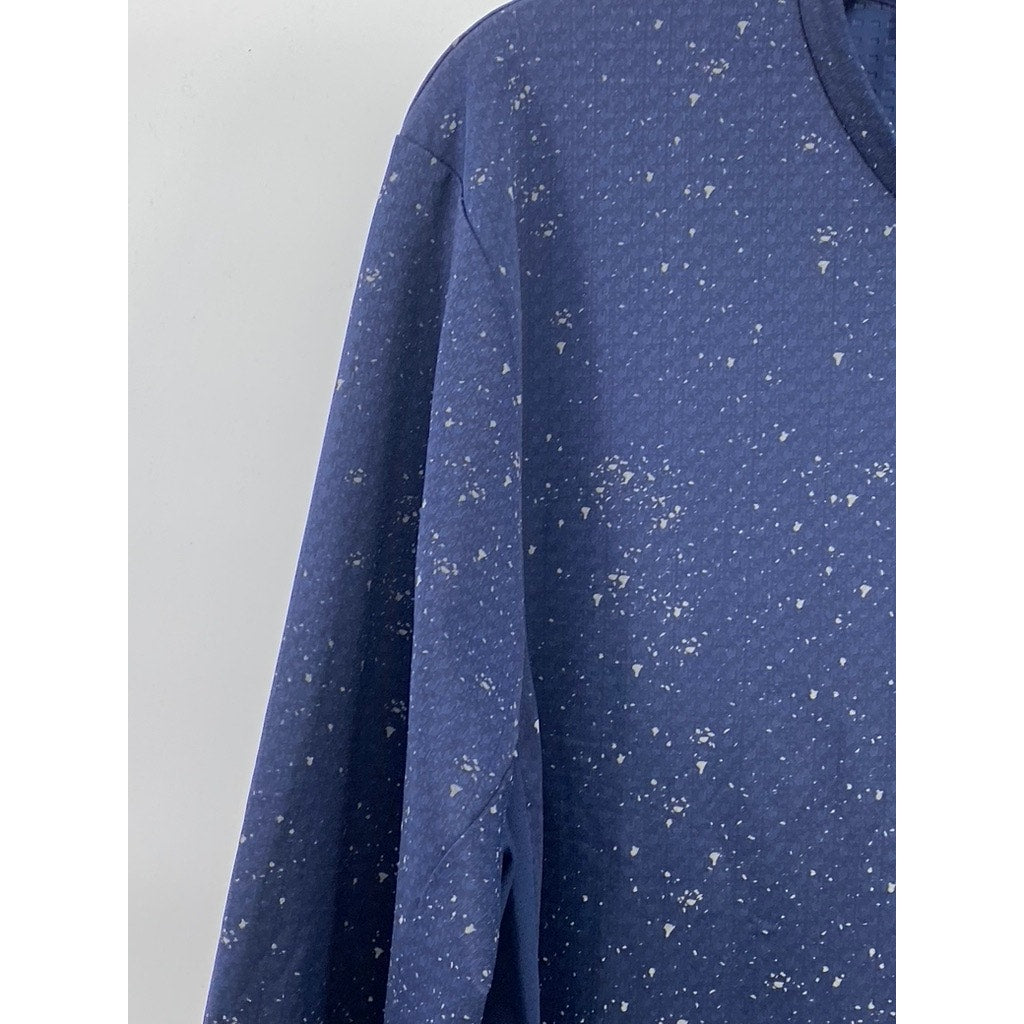 CASTORE Men’s Navy Blue Printed Proteous Long Sleeve Crewneck T-Shirt SZ L