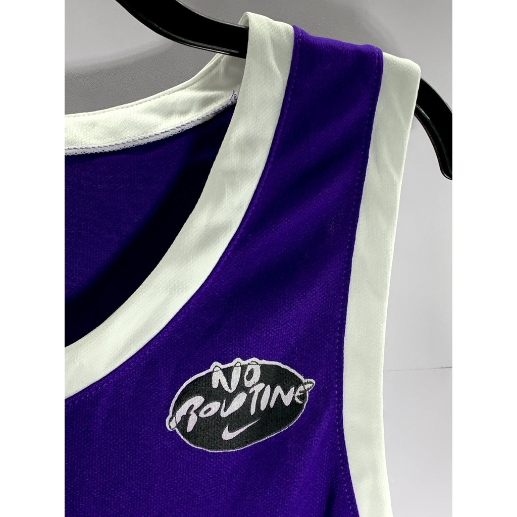 NIKE TEAM Men's Purple/White Custom Dri-Fit Basketball Tank Jersey SZ S