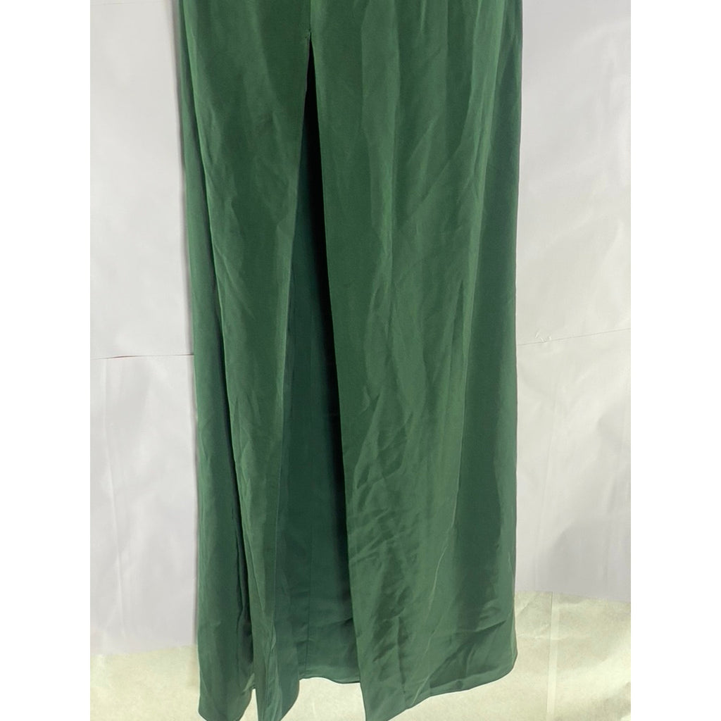 NBD Women's Dark Green Everett Open-Back Side Slit Halter Maxi Dress SZ XS
