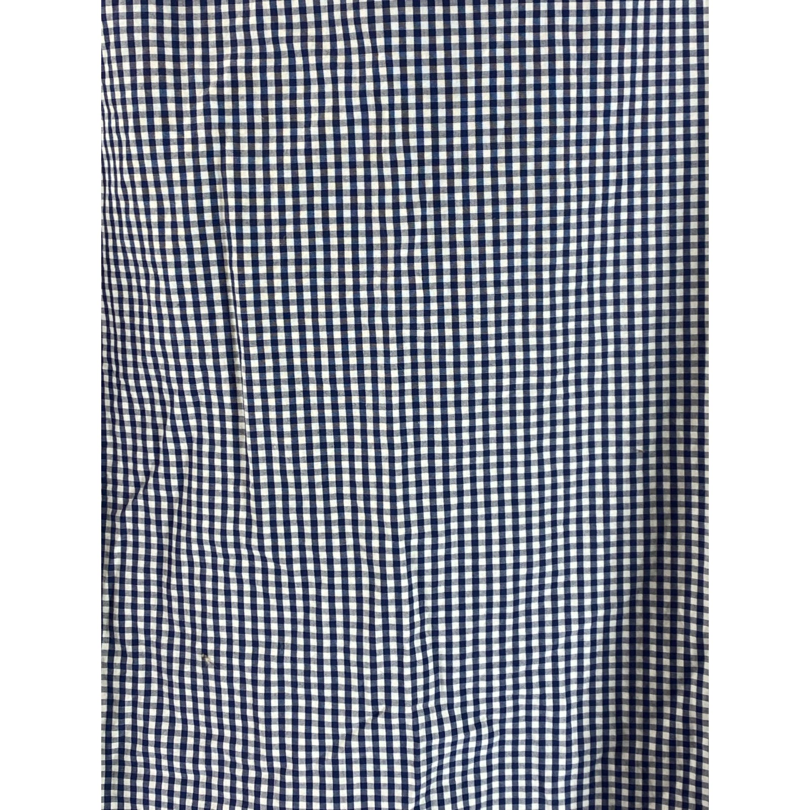 J. CREW Men's Navy/White Gingham Slim-Fit Button-Up Long Sleeve Shirt SZ S