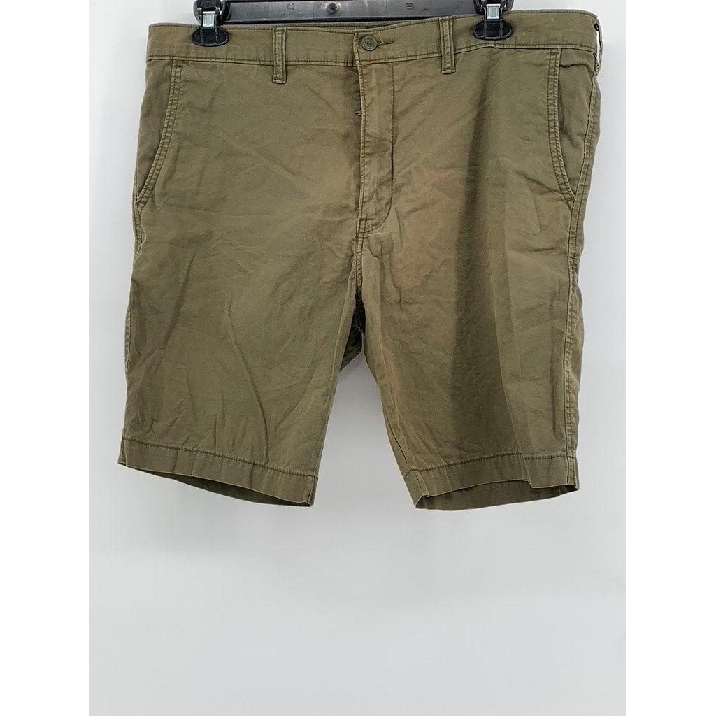 LEVIS Men's Olive Green XX Chino Distressed Relaxed Cotton Shorts SZ 38