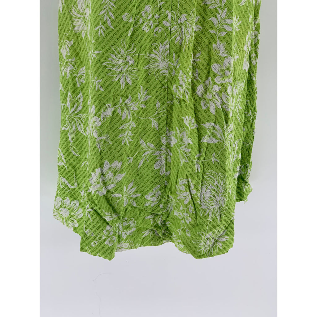 LIZ CLAIBORNE Women's Green Floral Textured V-Neck Halter Tie-Neck Dress SZ 8