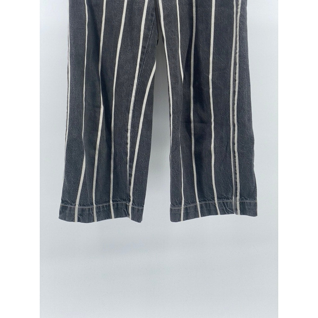 BDG By URBAN OUTFITTERS Women's Black-White Striped Denim Wide Leg Jeans SZ 26