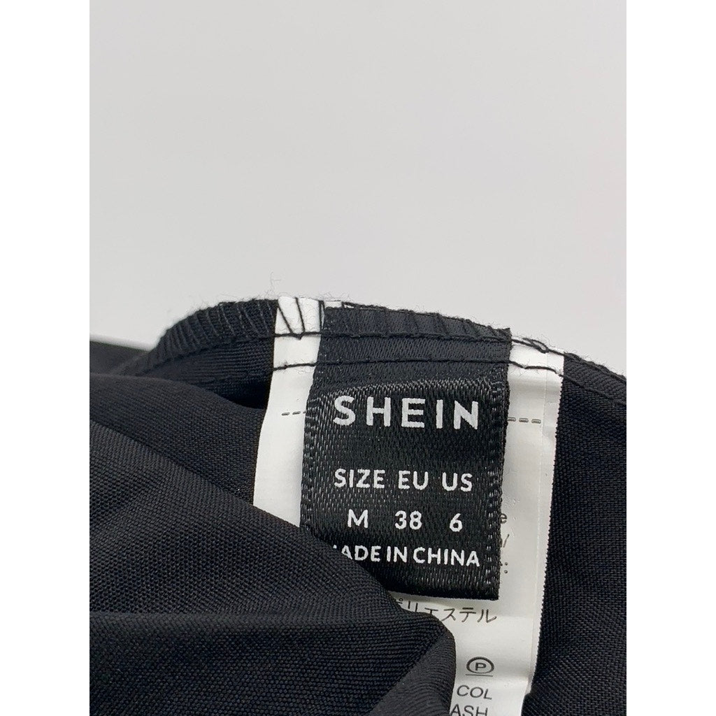 SHEIN Women's Black Mesh Sleeveless A-Line Midi Dress SZ 6