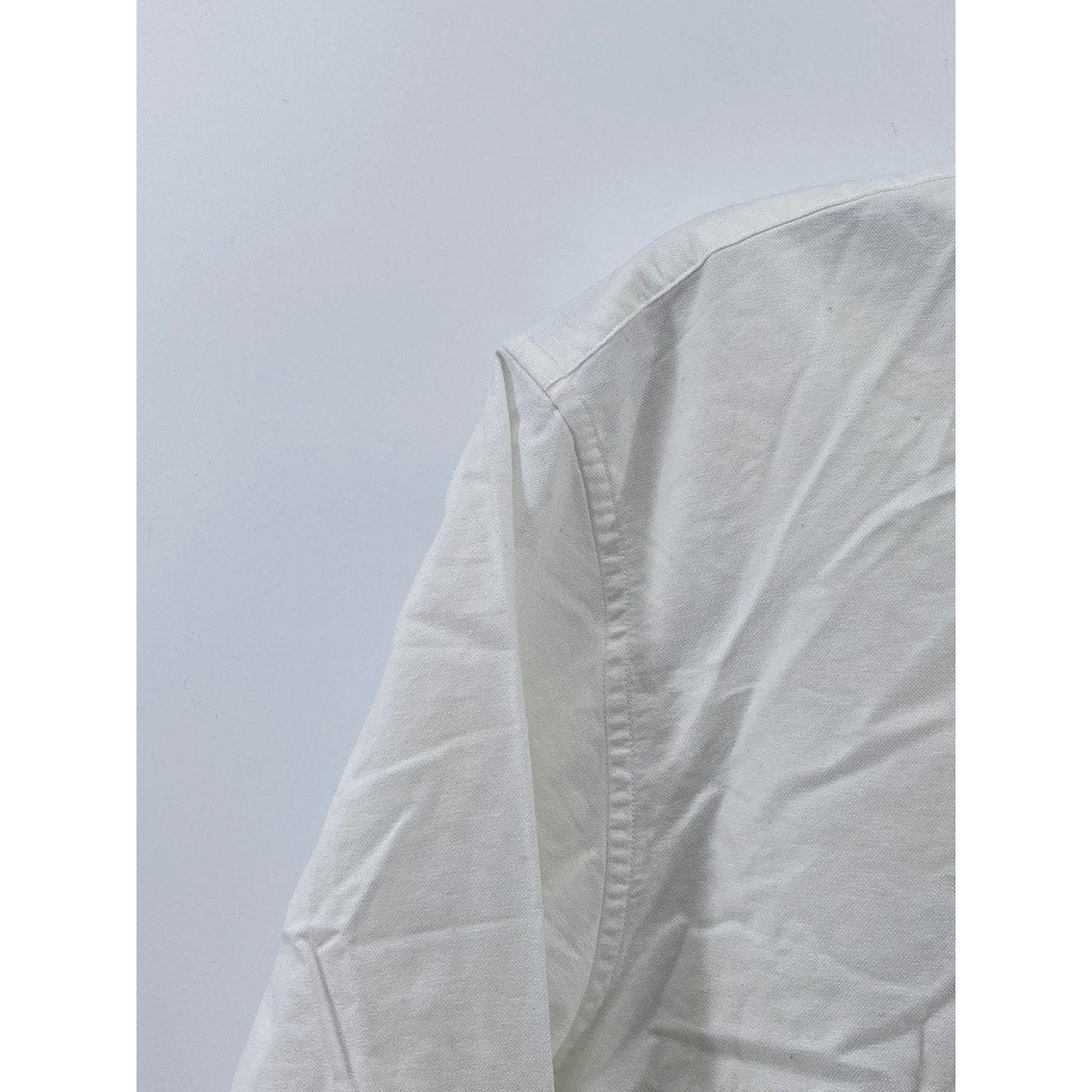 POLO RALPH LAUREN Men's White Solid Regular-Fit Button-Up Long Sleeve Shirt SZXL