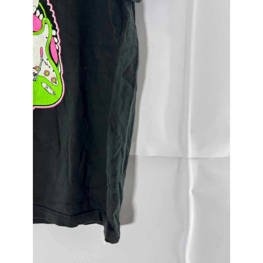 SUMMER SONIC Women's Black/Multi Music Festival Short Sleeve T-Shirt SZ XL