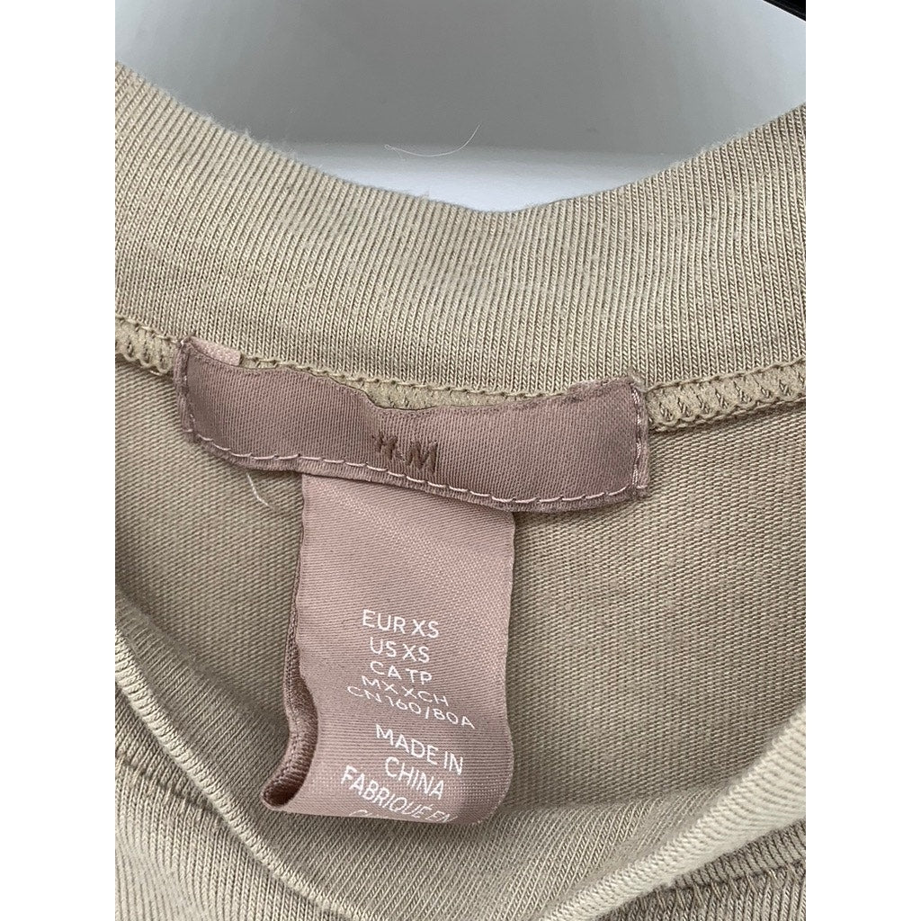 H&M Women's Tan Solid Mock-Neck Sleeveless Top SZ XS