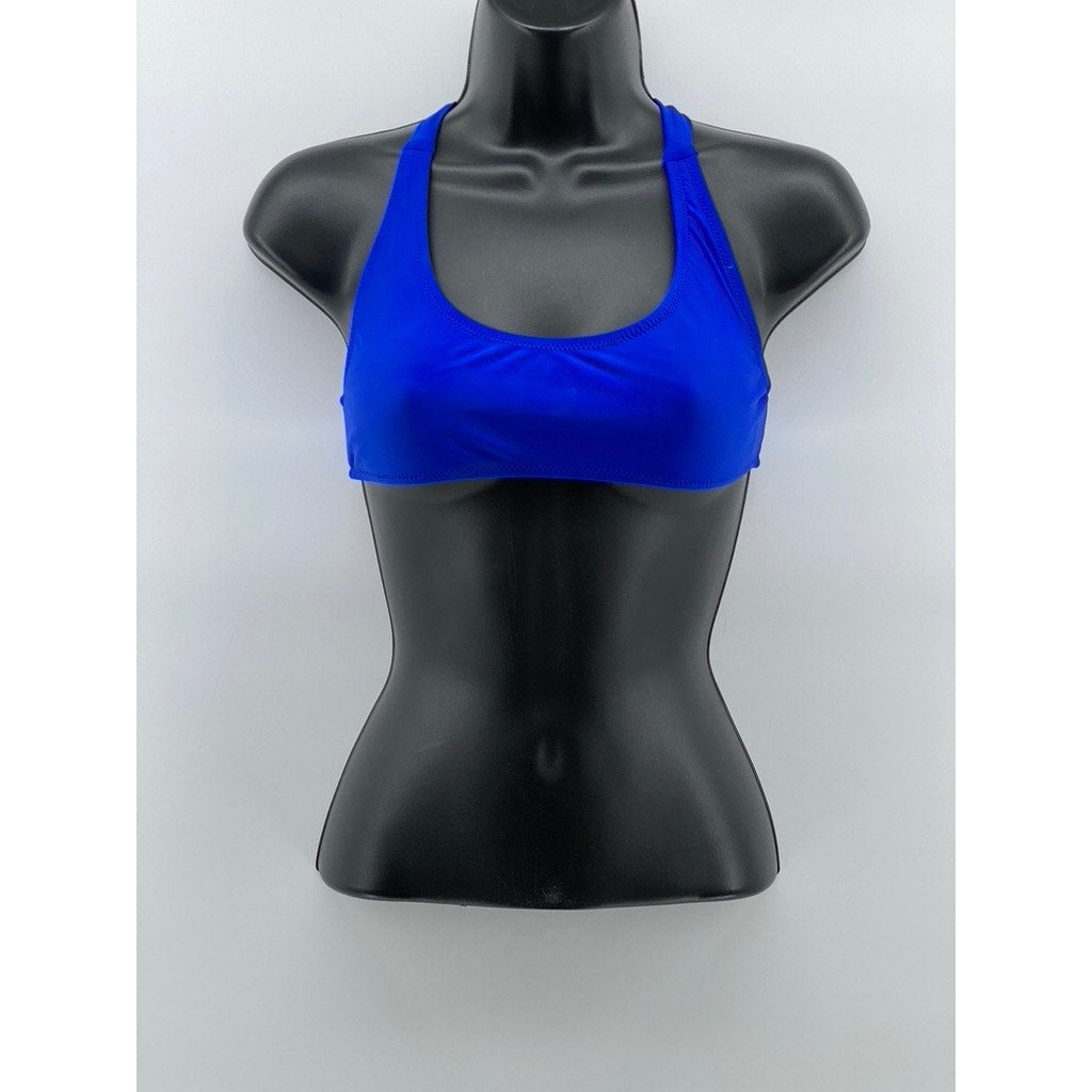 FASHION NOVA Women's Royal Blue Scoop-Neck Strappy Back Bikini Top SZ M