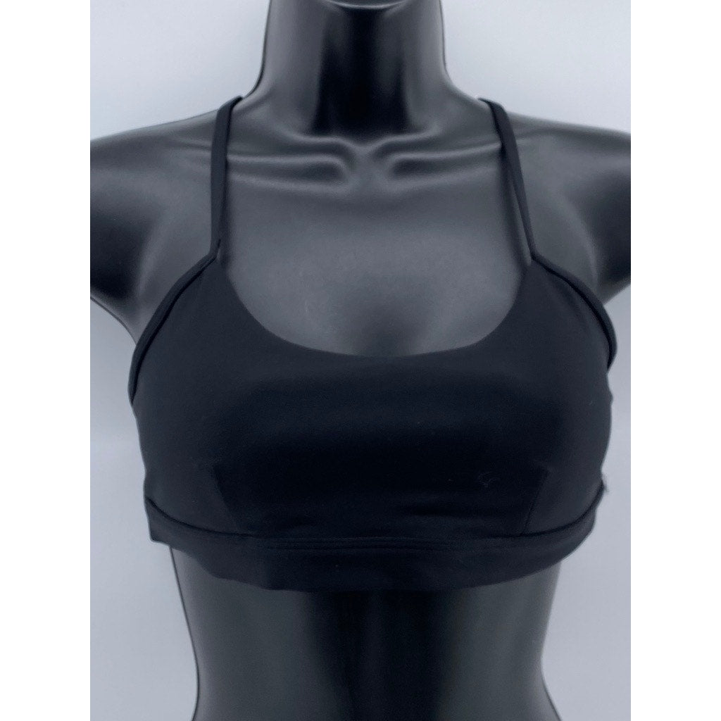 ALO Women's Black Spaghetti Strap Scoop-Neck Sports Bra SZ M