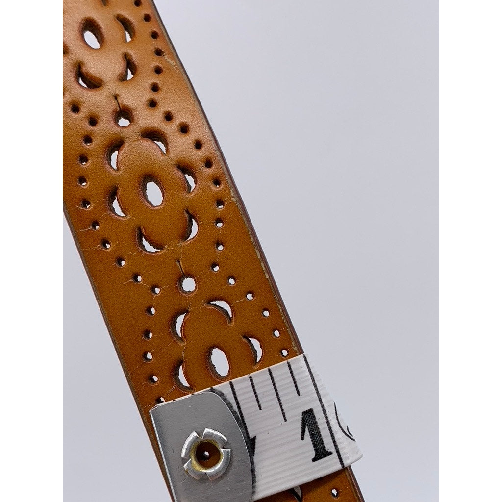 UNBRANDED Women's Tan Cutout Faux Leather Belt