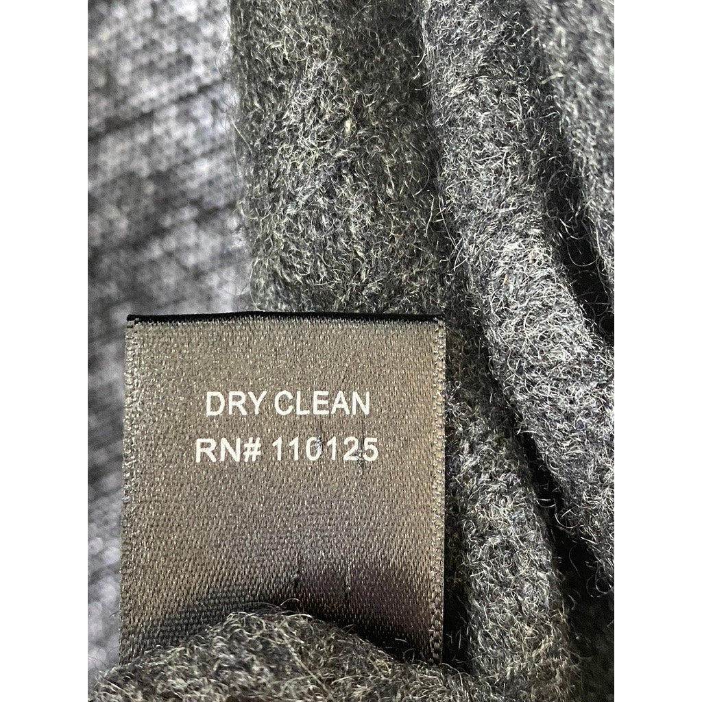 QI NEWYORK Women's Petite Dark Gray Drapey Open-Front Cashmere Cardigan SZ P/L