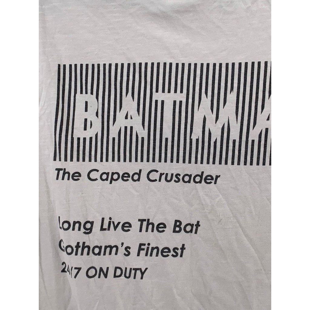 UNBRANDED Men's White Batman Logo Crewneck Short Sleeve T-Shirt SZ L