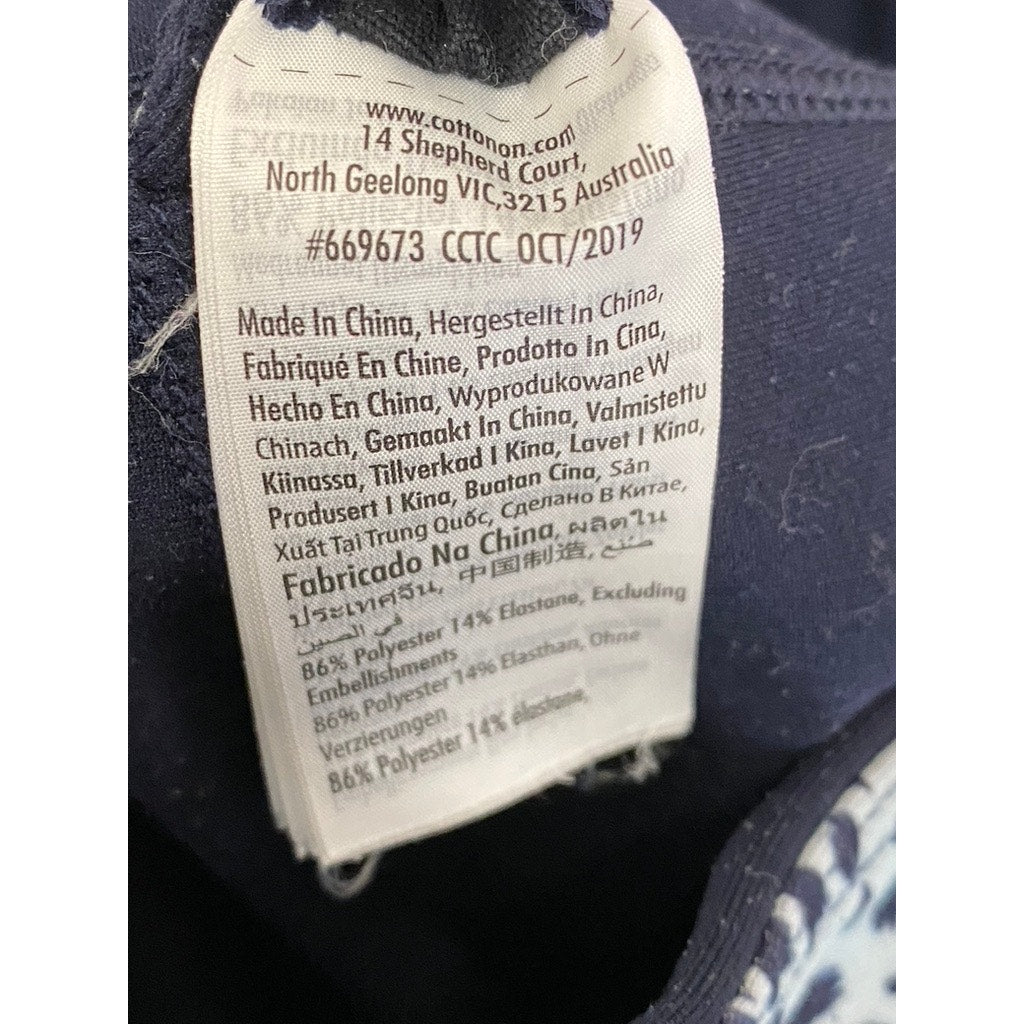 COTTON ON Women's Blue Animal Print High-Waist Pull-On Active Leggings SZ XS