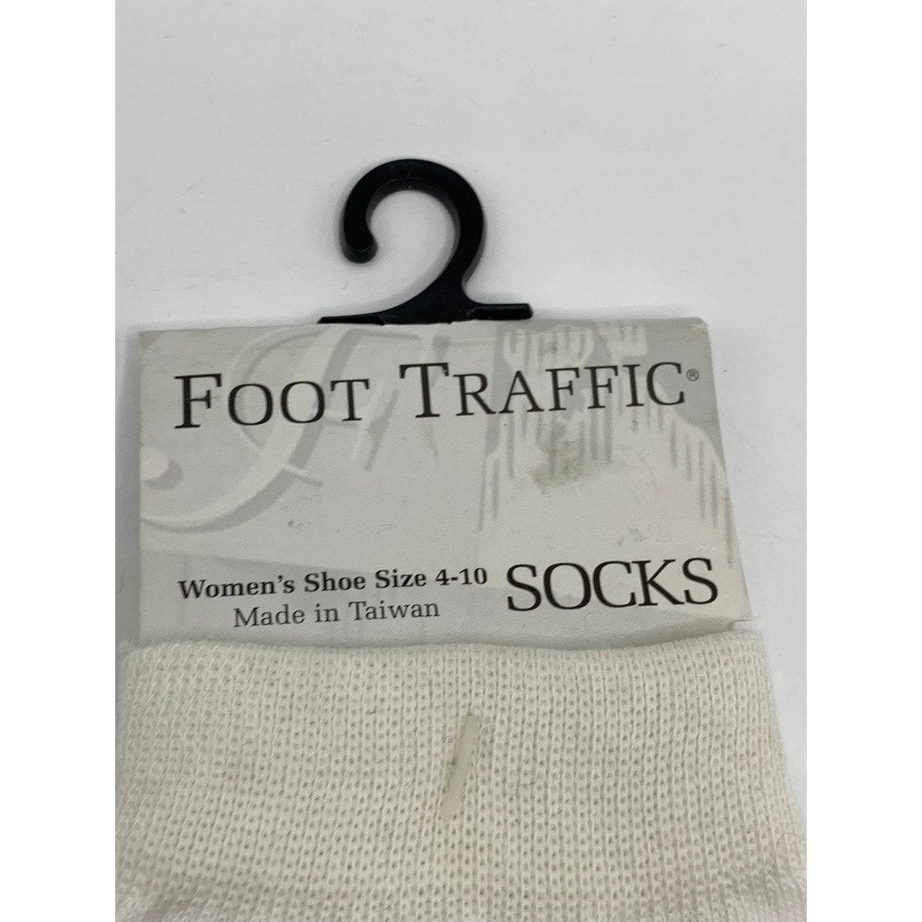 FOOT TRAFFIC Women's White Multi Sail Print Crew Socks SZ 4-10