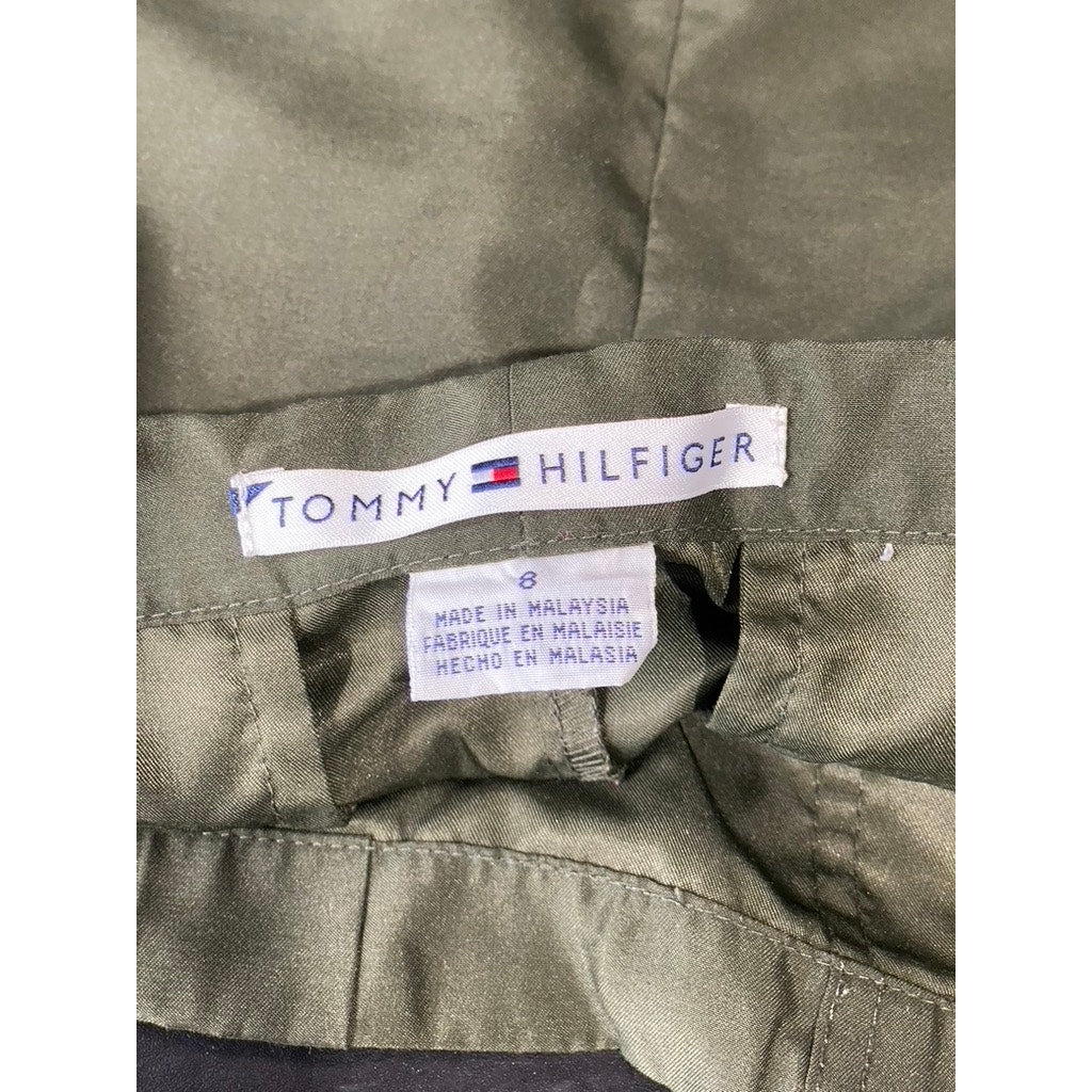 TOMMY HILFIGER Women's Dark Olive Vintage Pull-On Straight Mini Skirt SZ 6