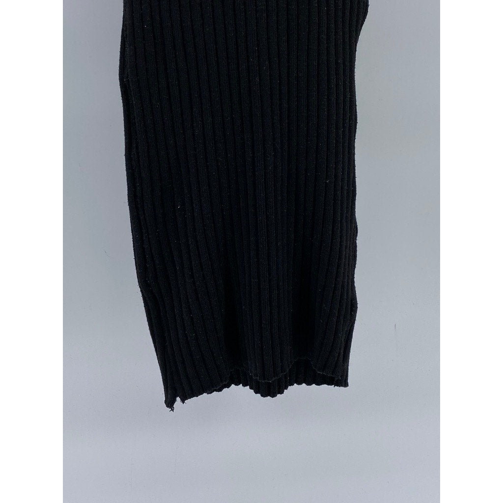 LOVE REPUBLIC Women’s Black Double Strap Ribbed V-Neck Knee Length Dress SZ S