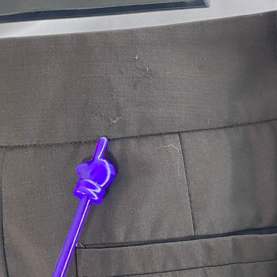 BEBE Women's Dark Brown Wool-Spandex Straight-Leg Dress Pant SZ 0