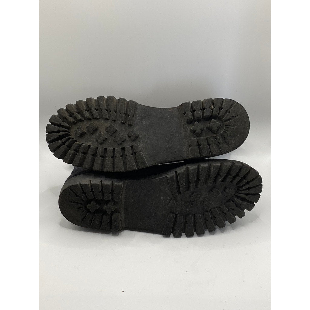 Women’s Navy Blue Faux Suede Round-Toe Lug-Sole Ankle Boots SZ 7