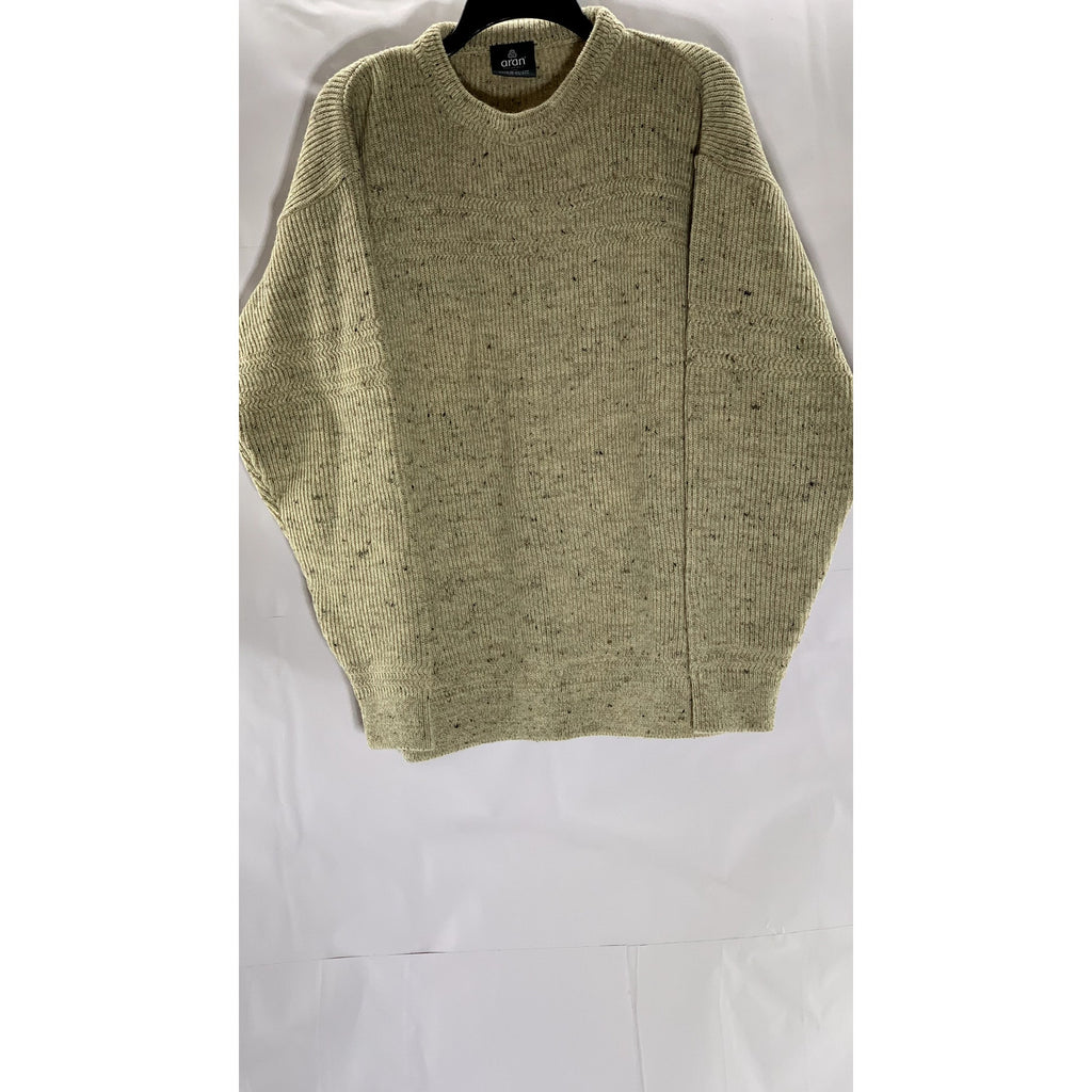 ARAN WOOLLEN MILLS Men's Beige Crewneck Knit Wool Pullover Sweater SZ XL