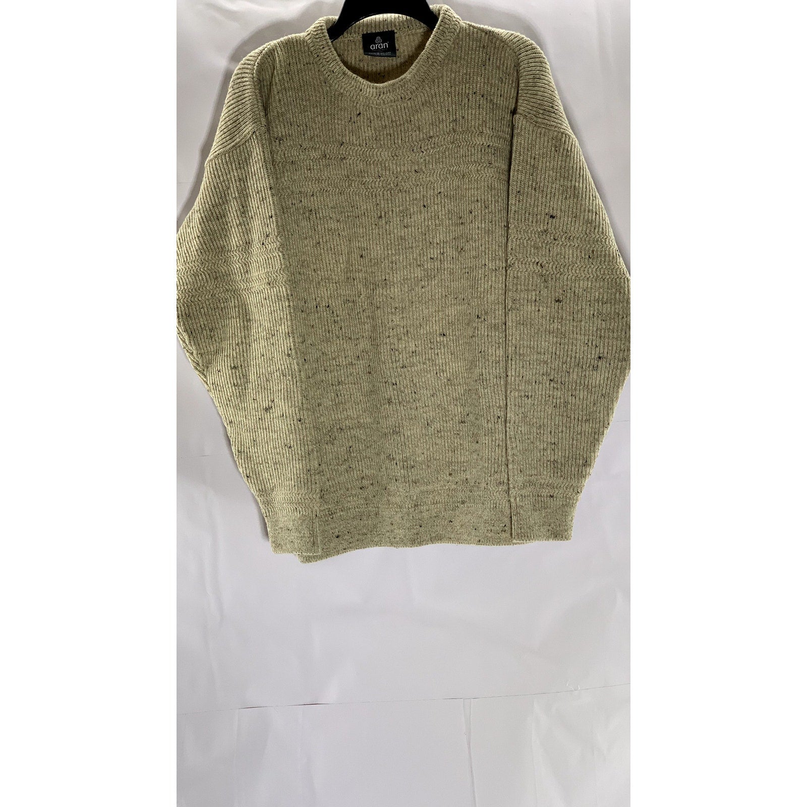 ARAN WOOLLEN MILLS Men's Beige Crewneck Knit Wool Pullover Sweater SZ XL