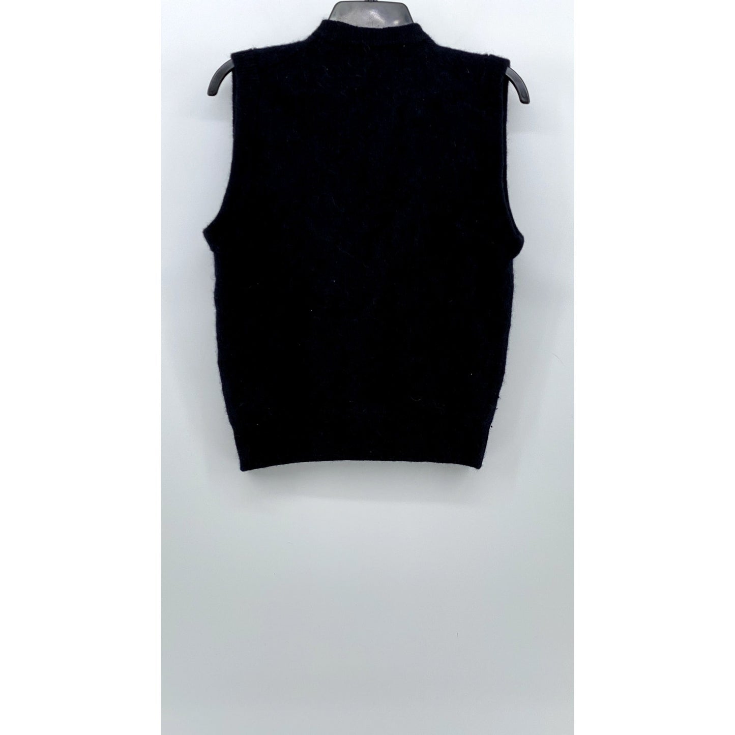 ZARA ORIGINS Women's Dark Navy Wool-Blend V-Neck Button-Up Sleeveless Vest SZ S