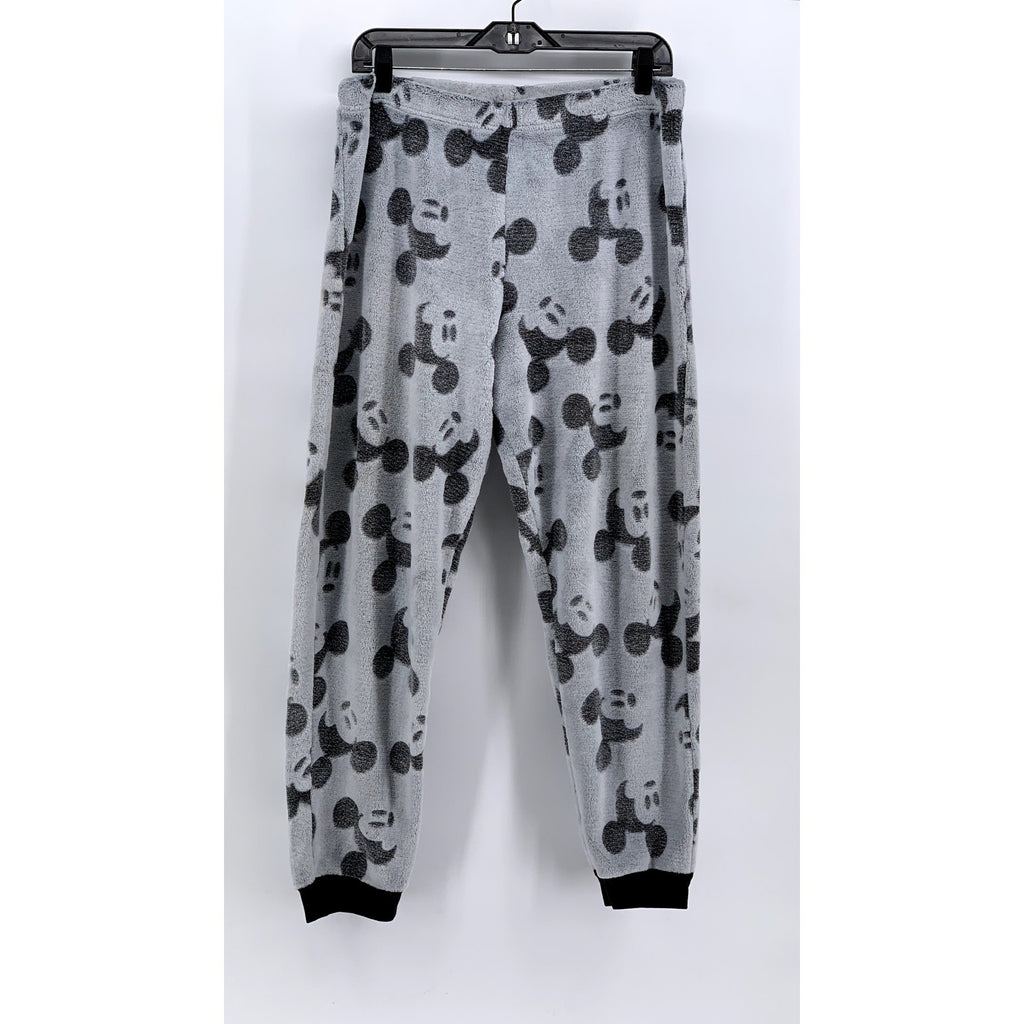 DISNEY Women's Black-Gray Mickey Mouse Fleece Sweatpants SZ S