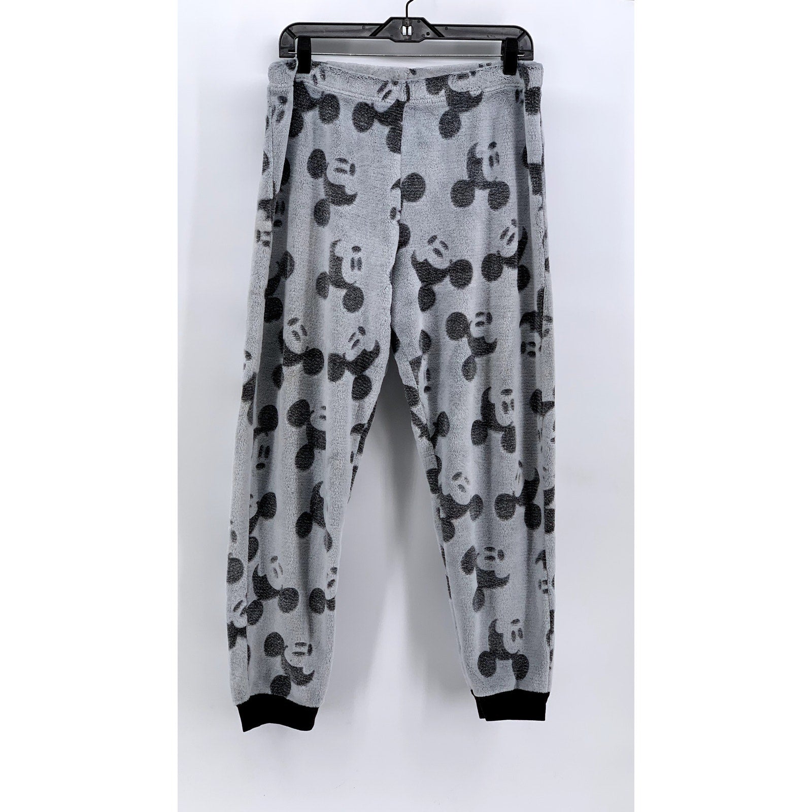 DISNEY Women's Black-Gray Mickey Mouse Fleece Sweatpants SZ S