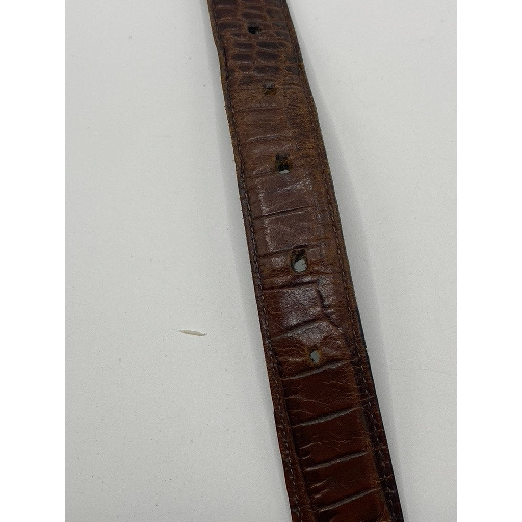 LAUREN RALPH LAUREN Women’s Black-Brown Animal Print Reversible Belt SZ OS