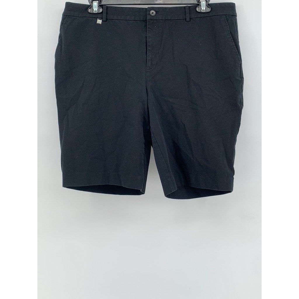 LAUREN RALPH LAUREN Women's Plus Size Black Solid Bermuda Shorts SZ 18W
