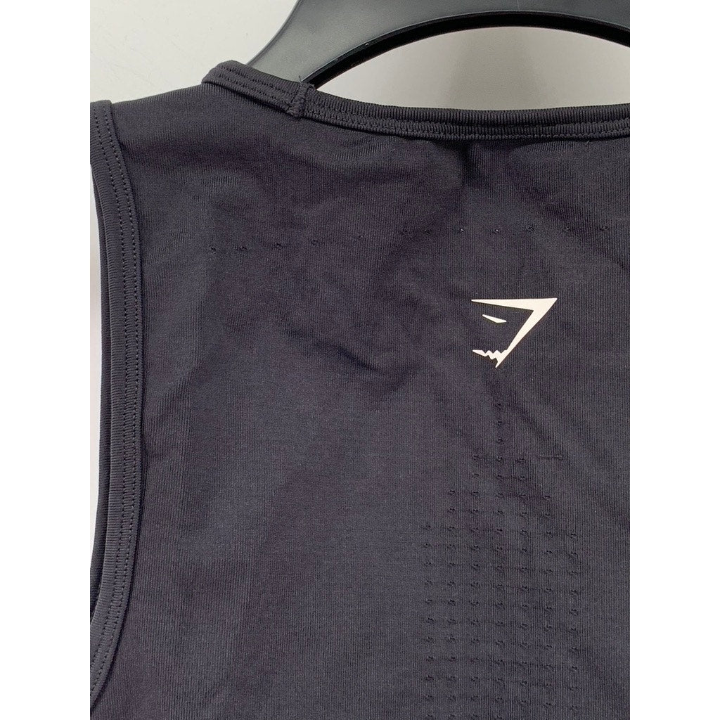 GYMSHARK Women's Black Cutout Cropped Tank Top SZ XS