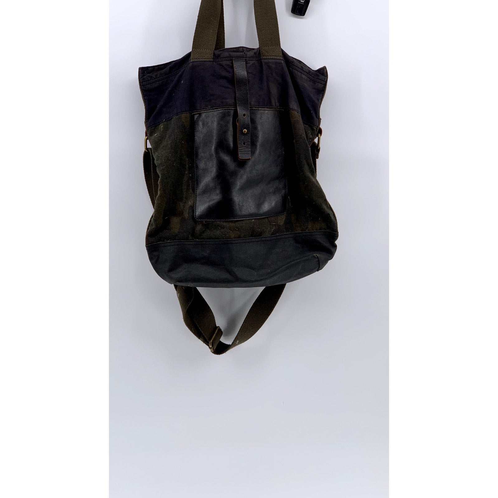 GAP Black-Green Mixed Media Camo Print Tote Bag