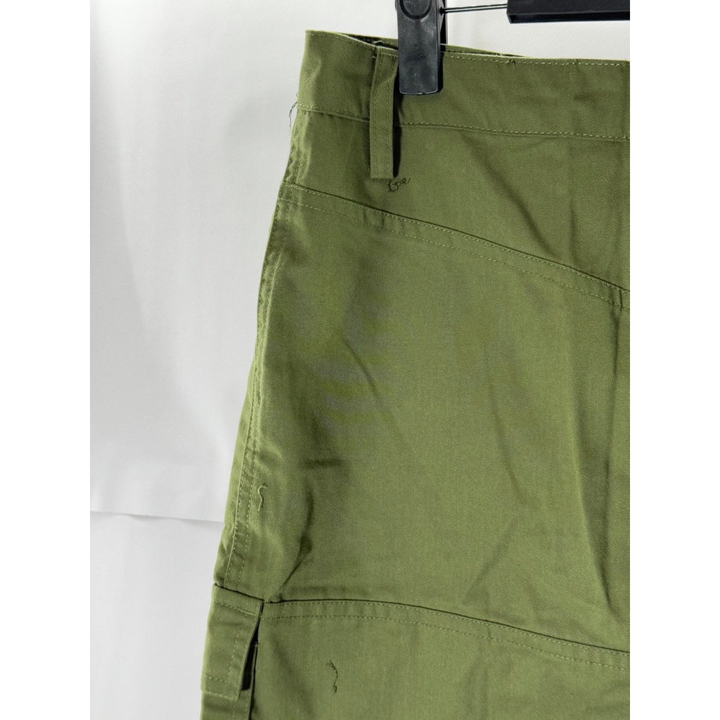 MOTEL Women's Dark Olive Widya Midi Straight Cargo Skirt SZ XS(US4)