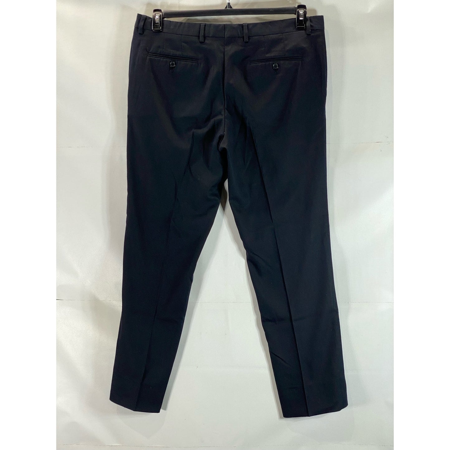 ZARA MAN Men's Black Solid Flat Front Straight-Leg Dress Pant SZ 38