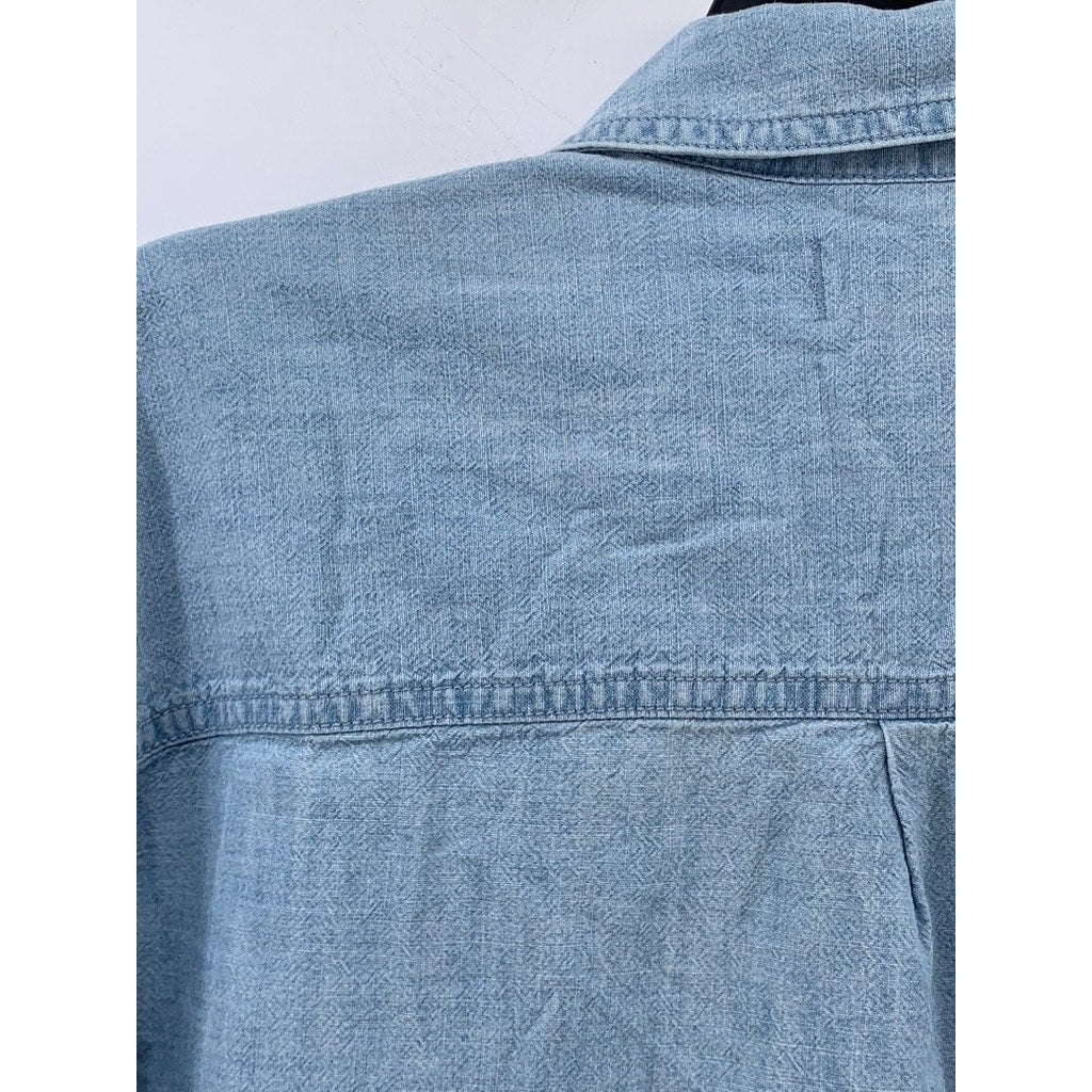 MADEWELL Women's Blue Chambray Button-Up Long Sleeve Workshirt SZ M