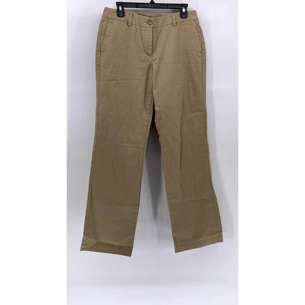 LANDS END Women’s Tan Solid Fit 2 Straight-Leg Chino Pants SZ 6