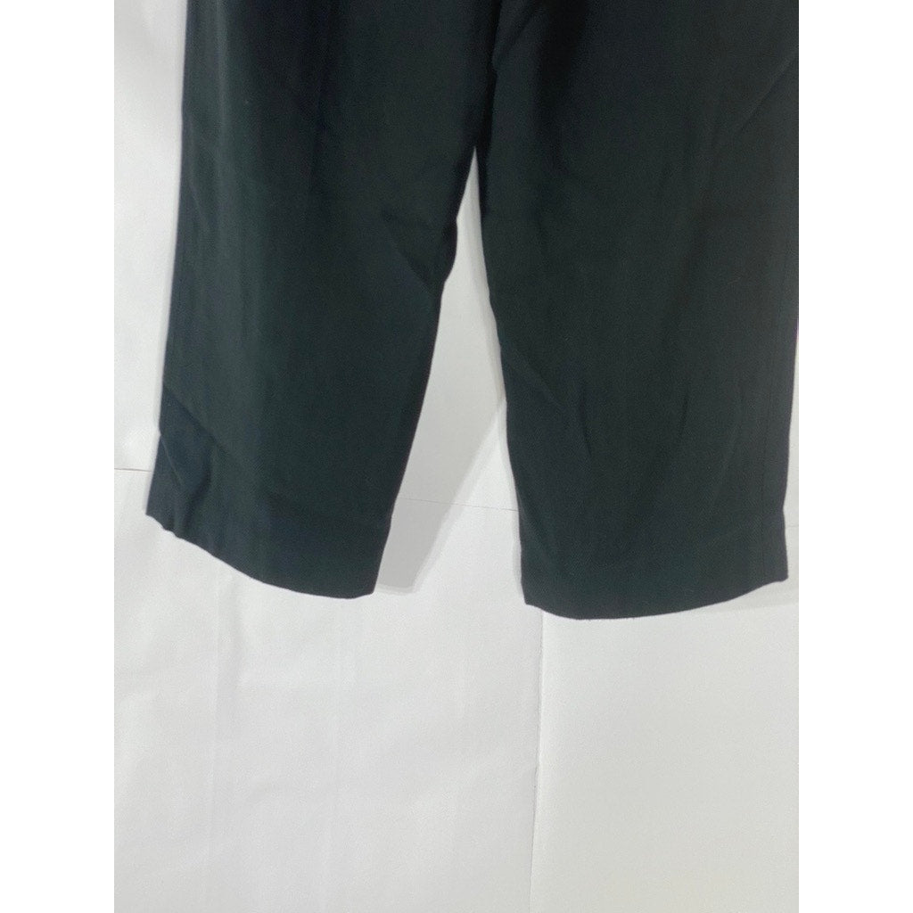 ATRIUM COLLECTION Women’s Black Textured Straight-Leg Pleated Pant SZ 4
