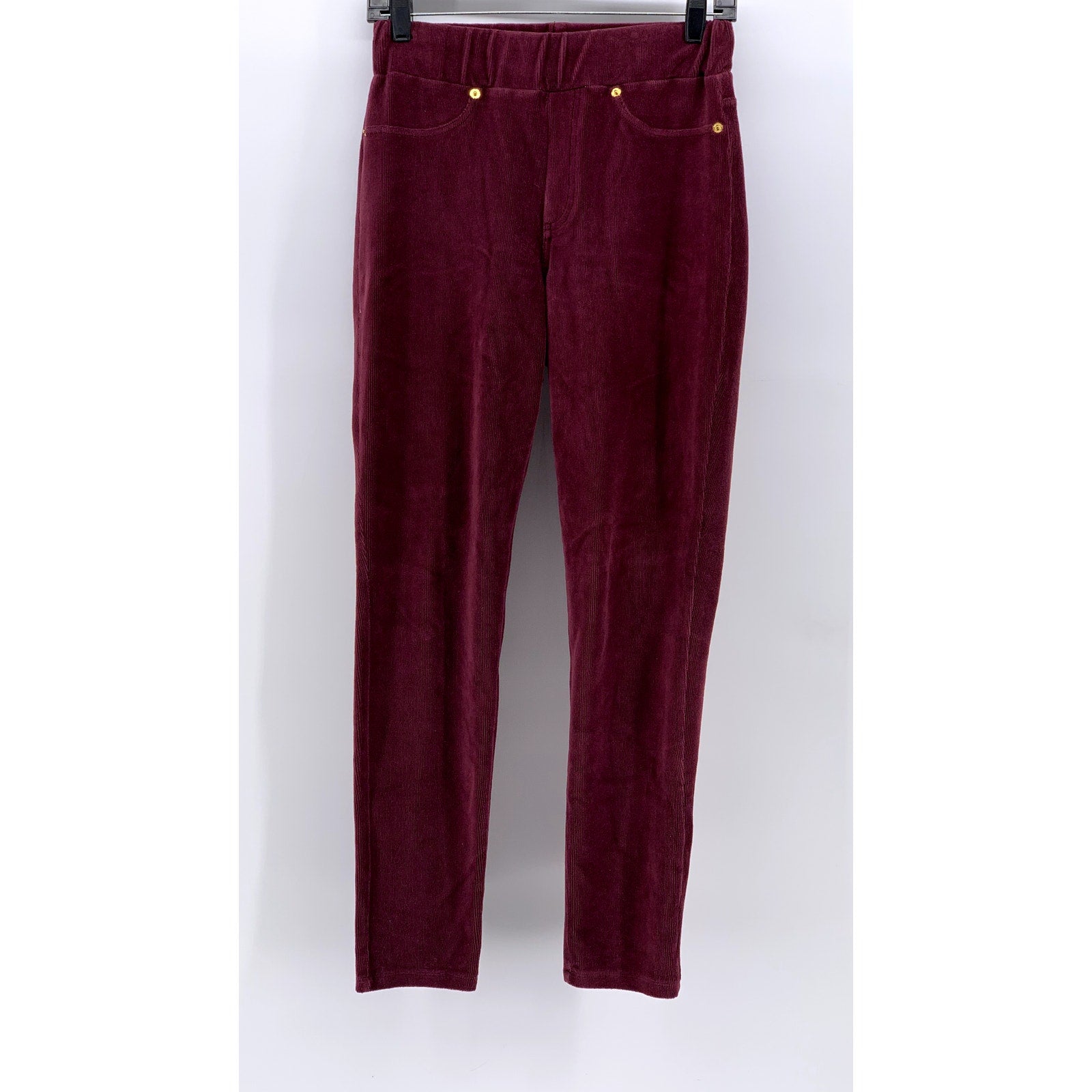 MICHAEL KORS Women's Maroon Corduroy Skinny Leg Pants SZ 28