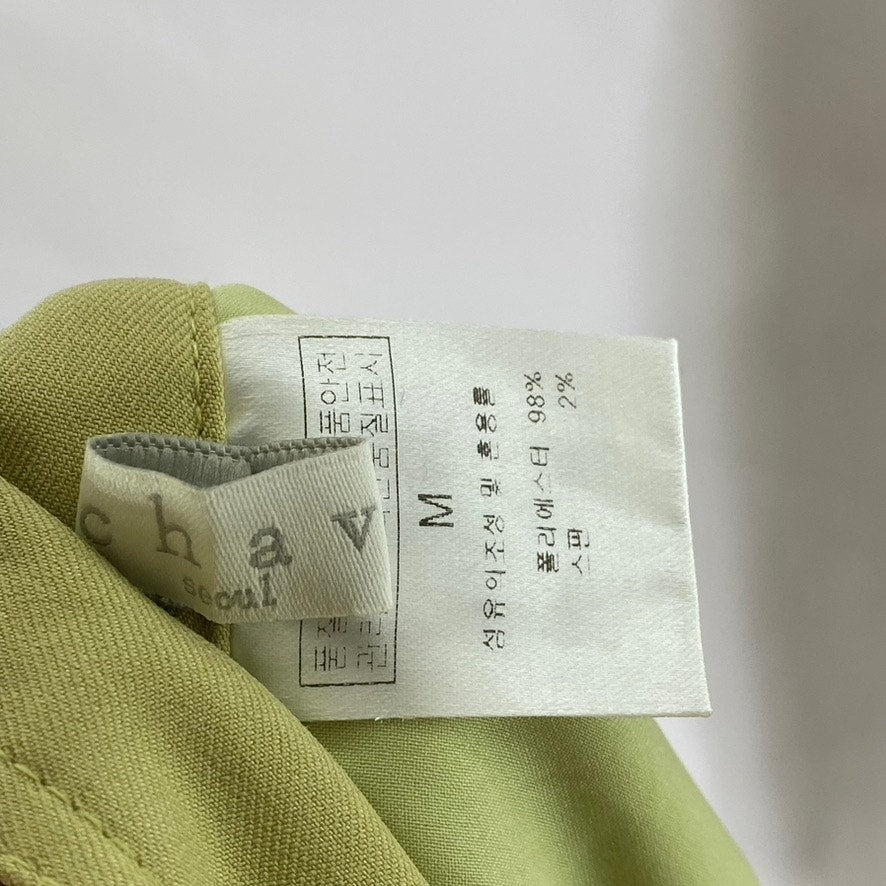 CHAV SEOUL Women's Green Straight Fitted Extra Mini Skirt SZ M