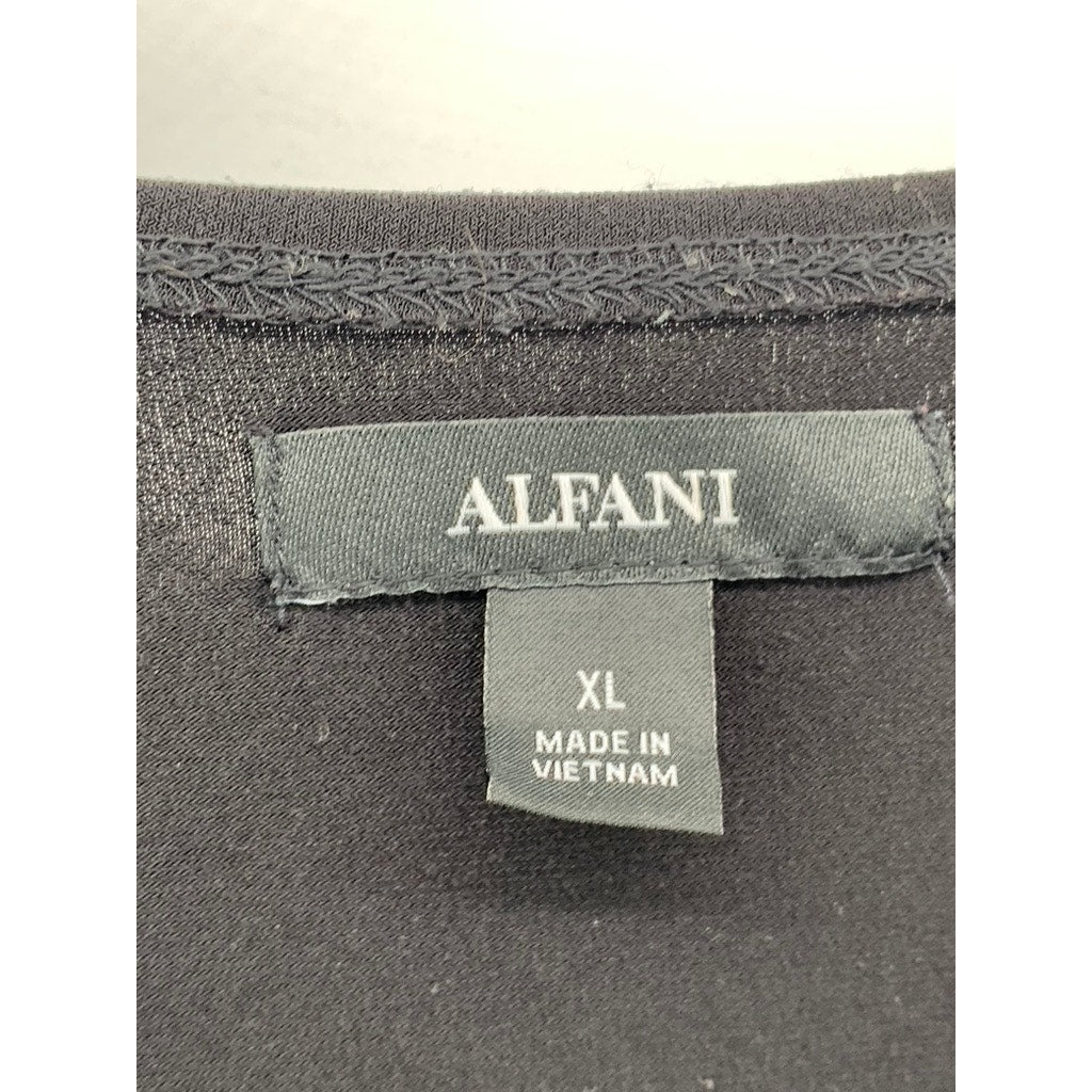 ALFANI Women's Black Cutout Long Sleeve Top SZ XL