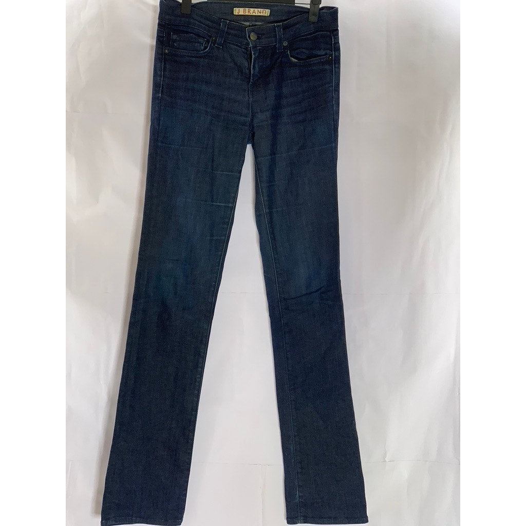 J. BRAND Women's Eclipse Navy Denim The Straight Leg Five-Pocket Jeans SZ 26
