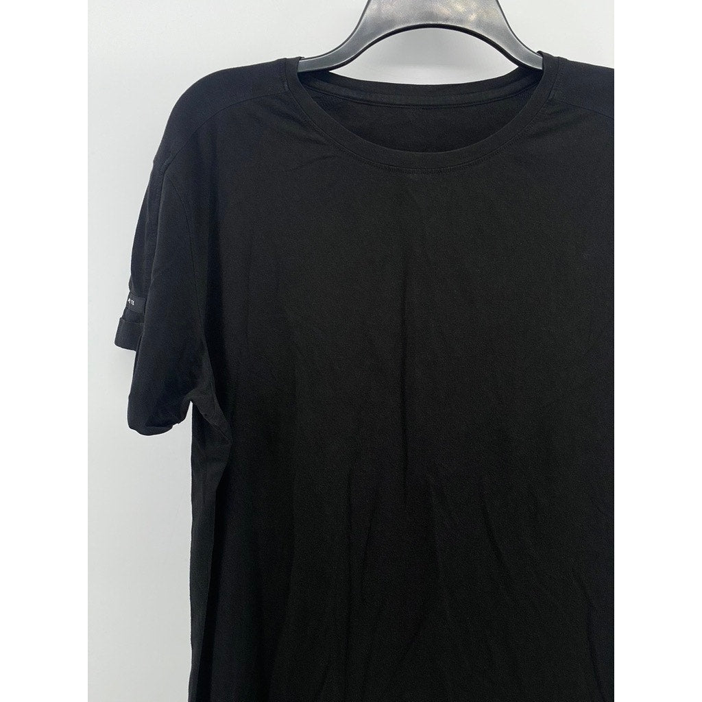 ALPHALETE Men's Black Solid Crewneck Short Sleeve Casual T-Shirt SZ M