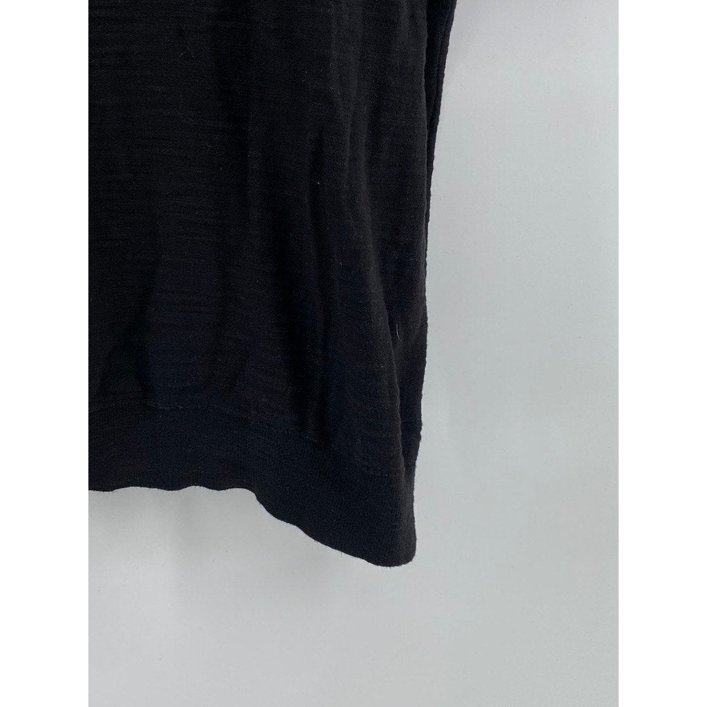 LOFT OUTLET Women's Black Crewneck Short Sleeve Knit Top SZ L