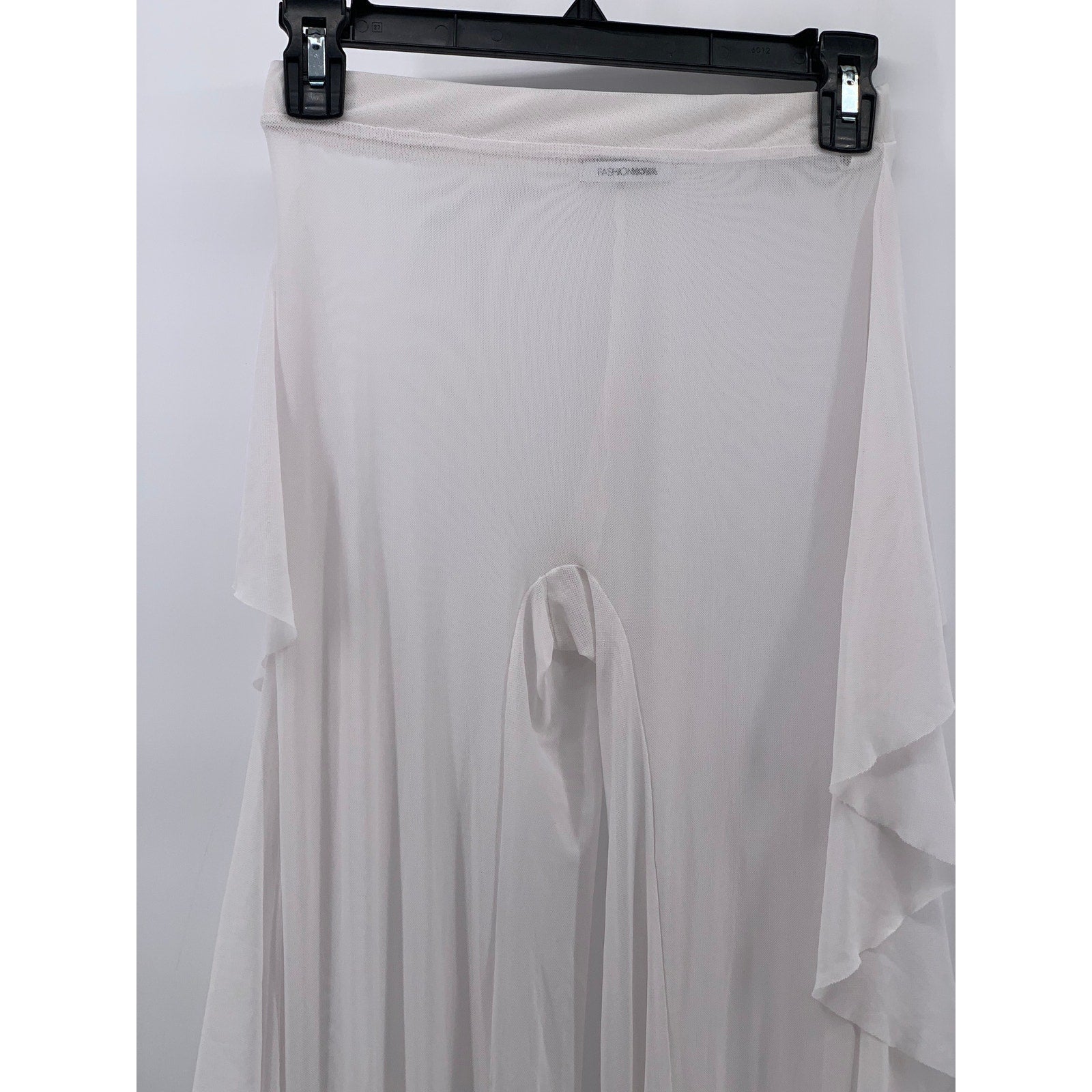 FASHION NOVA Women's White Sheer Sunshine See Through Fringe Cover-Up Pants SZ S