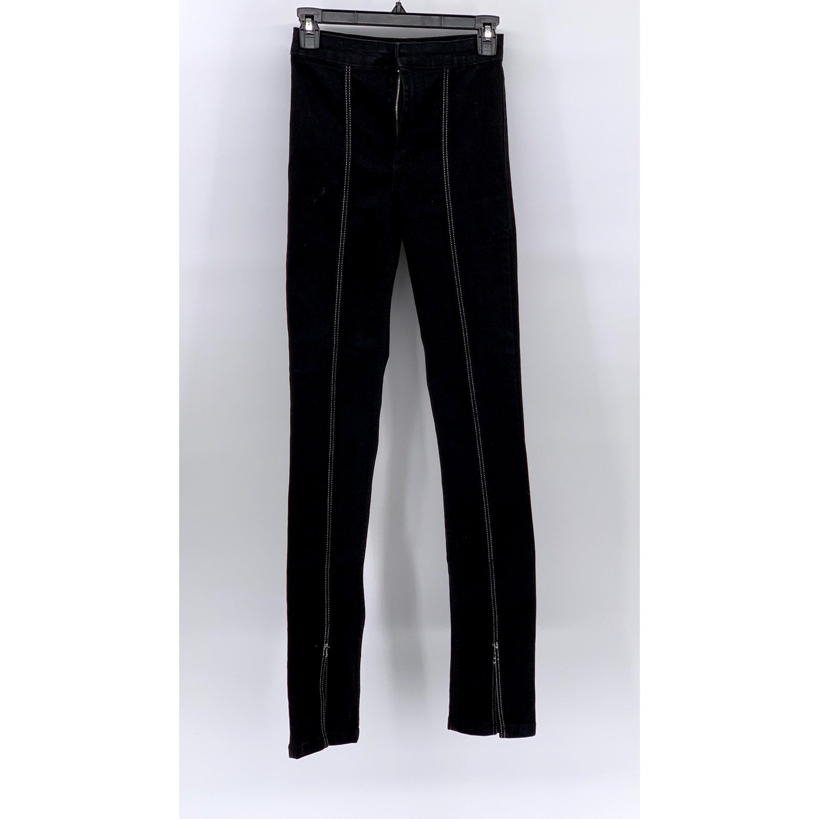 ZARA Women's Black Split Hem Skinny Jeans SZ 0